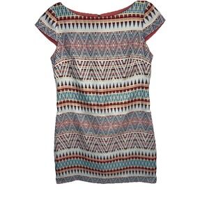 Vince Camuto Dress Womens 10P Beige Sheath Southwestern Office‎ Business Church